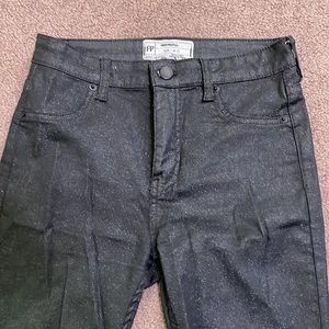 Free people black sparkle jeans size W 25